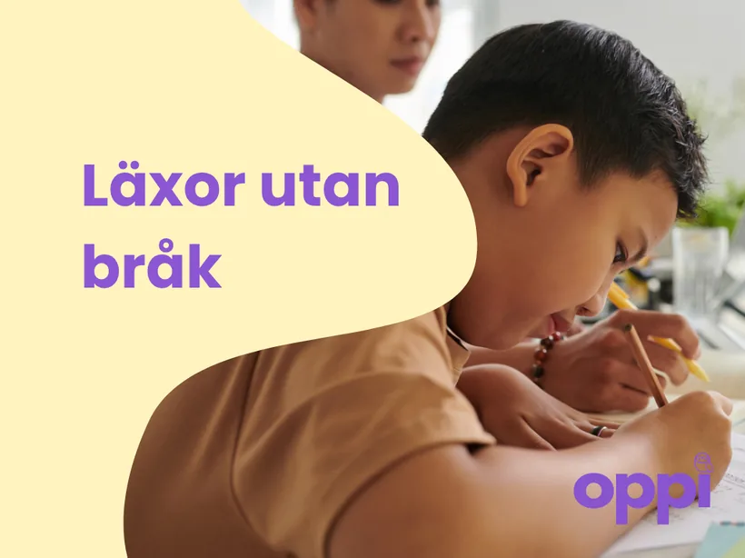 Läxor utan bråk - barn som gör läxa vid bordet
