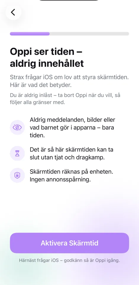 Aktivera Skärmtid