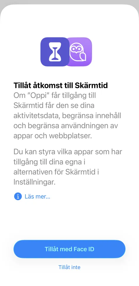 Bekräfta med Face ID