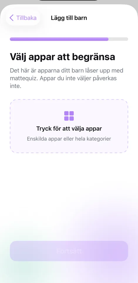 Välj appar att begränsa