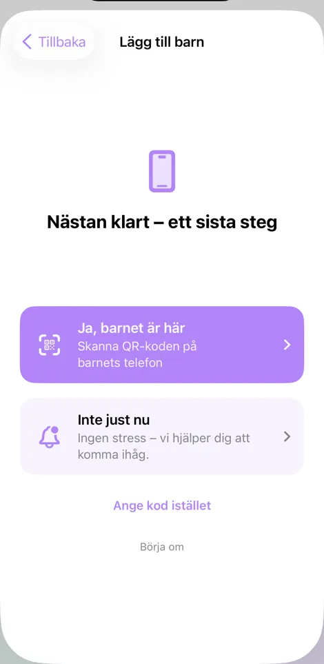 Koppla barnets telefon